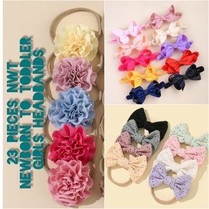 23ct infant headband hair bows newborn to toddler hair accessories for girls NWT